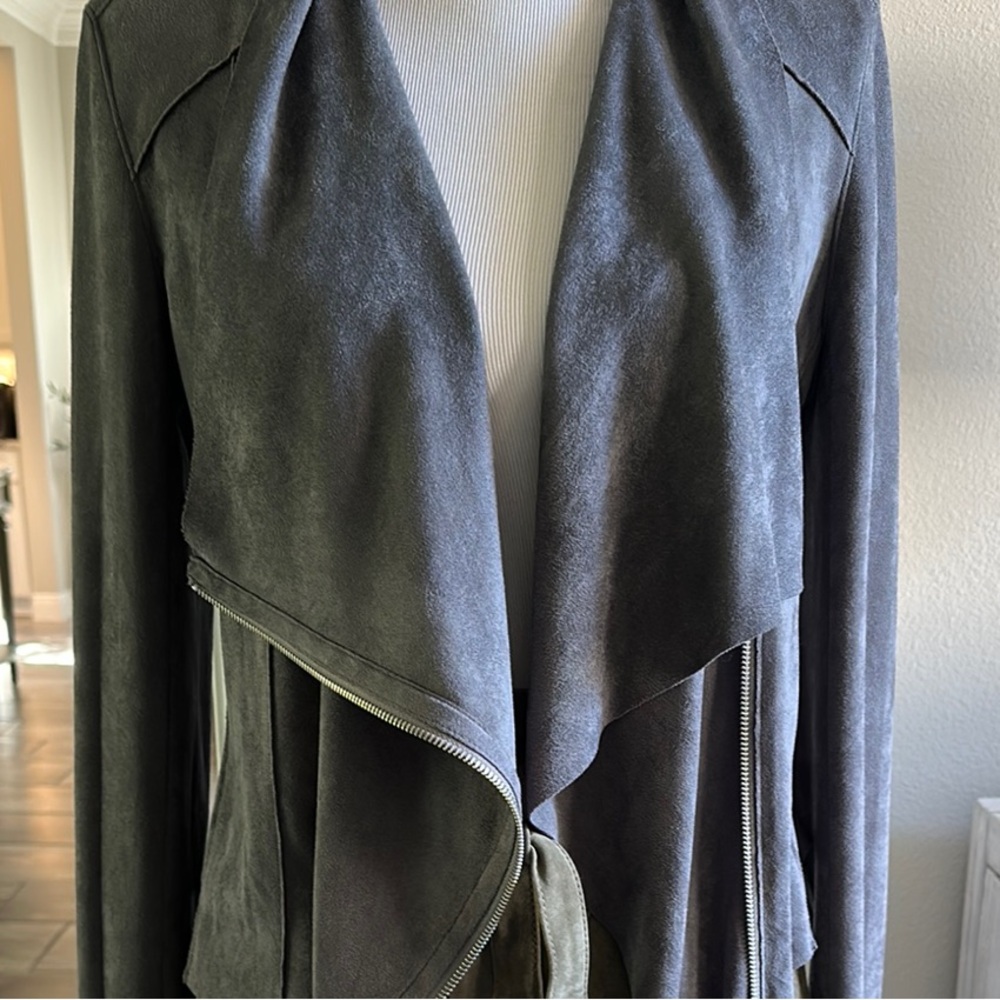 Blank NYC Gray Draped Blazer with Wide Lapel
